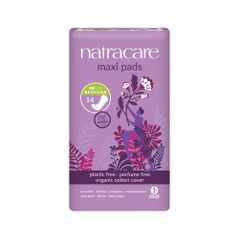 Natracare Maxi Pads Regular w Organic Cotton Cover x14 Pack